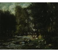 ZHAOSHAN Dipinti Famosi Poster D'epoca Parete Immagine del Muro El arroyo de Les Puits-noir de Gustave Courbet per L'arredamento del Soggiorno 60x90cm