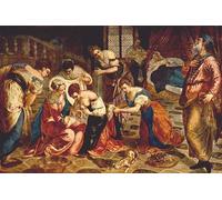 ZHAOSHAN Dipinti Famosi Poster D'epoca Parete Immagine del Muro El nacimiento de San Juan Bautista de Jacopo Robusti Tintoretto per L'arredamento del Soggiorno 60x90cm
