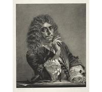 ZHAOSHAN Dipinti Famosi Poster D'epoca Parete Immagine del Muro Ensayo sobre piedra con pincel y raspador: Retrato de Molière de Adolph Menzel per la Decorazione Domestica dell'ufficio 60x90cm