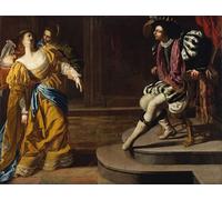 ZHAOSHAN Dipinti Famosi Poster D'epoca Parete Immagine del Muro Ester y Asuero de Artemisia Gentileschi per L'arredamento del Soggiorno 60x90cm