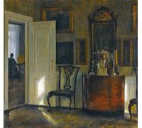 ZHAOSHAN Dipinti Famosi Poster D'epoca Parete Immagine del Muro Interior con una dama y un gato Carl Vilhelm Holsoe per la Decorazione Domestica dell'ufficio 60x90cm