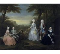 ZHAOSHAN Dipinti Famosi Poster D'epoca Parete Immagine del Muro La conversación de la familia Jones de William Hogarth per L'arredamento del Soggiorno 60x90cm