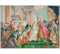 ZHAOSHAN Dipinti Famosi Poster D'epoca Parete Immagine del Muro la coronación de Ester de Jean François De Troy per la Decorazione Domestica dell'ufficio 60x90cm