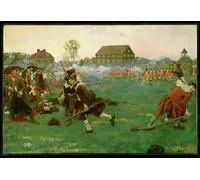 ZHAOSHAN Dipinti Famosi Poster D'epoca Parete Immagine del Muro La pelea en Lexington Common de Howard Pyle per L'arredamento del Soggiorno 60x90cm