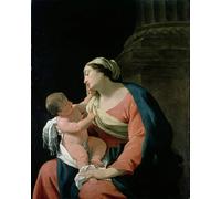 ZHAOSHAN Dipinti Famosi Poster D'epoca Parete Immagine del Muro la Virgen y el Niño de la Columna de Simon Vouet per L'arredamento del Soggiorno 60x90cm