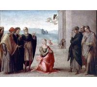 ZHAOSHAN Dipinti Famosi Poster D'epoca Parete Immagine del Muro Martirio de una santa de Francesco Granacci per L'arredamento del Soggiorno 60x90cm