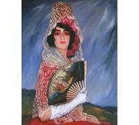 ZHAOSHAN Dipinti Famosi Poster D'epoca Parete Immagine del Muro Mi prima cándica con manta de Ignacio Zuloaga y Zabaleta per la Decorazione Domestica dell'ufficio 60x90cm