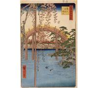 ZHAOSHAN Dipinti Famosi Poster D'epoca Parete Immagine del Muro Recintos del Santuario Tenjin en Kameido por Utagawa Hiroshige per la Decorazione Domestica dell'ufficio 60x90cm