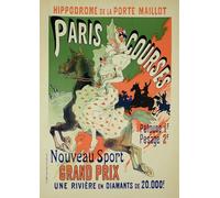 ZHAOSHAN Dipinti Famosi Poster D'epoca Parete Immagine del Muro Reproducción de un cartel Cursos de París de Jules Cheret per la Decorazione Domestica dell'ufficio 60x90cm