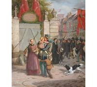 ZHAOSHAN Dipinti Famosi Poster D'epoca Parete Immagine del Muro Soldaternes Indtog II Baggrunden Porten Fra Ndskirken David Dinero per L'arredamento del Soggiorno 60x90cm