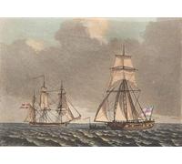 ZHAOSHAN Dipinti Famosi Poster D'epoca Parete Immagine del Muro un corsario inglés registra un barco danés que se rompe por Niels Truslew per L'arredamento del Soggiorno 60x90cm
