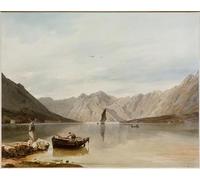 ZHAOSHAN Dipinti Famosi Poster D'epoca Parete Immagine del Muro Vista contra Mula y Dobrota en Cattaro por Rudolf Von Alt per L'arredamento del Soggiorno 60x90cm