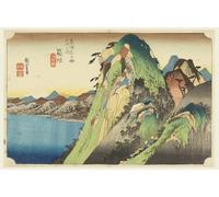 ZHAOSHAN Dipinti Famosi Poster D'epoca Parete Lago Hakone en las cincuenta y tres estaciones de la carretera Tokaido por Ando Hiroshige per la Decorazione Domestica dell'ufficio 60x90cm