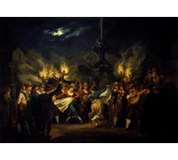 ZHAOSHAN Famoso Quadri Murale Stampe Olio Danza nocturna en Piazza Barberini After Harvest de Bartolomeo Pinelli per la Decorazione Domestica dell'ufficio 60x90cm