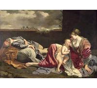 ZHAOSHAN Famoso Quadri Murale Stampe Olio el Descanso en la Huida a Egipto de Orazio Gentileschi per L'arredamento del Soggiorno 60x90cm