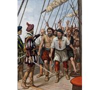 ZHAOSHAN Famoso Quadri Murale Stampe Olio el motín de la tripulación del portugués Flor De La Mar contra su general de Tancredi Scarpelli per la Decorazione Domestica dell'ufficio 60x90cm