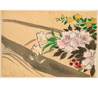 ZHAOSHAN Famoso Quadri Murale Stampe Olio Flores de un barco de flores de los cien mundos de Kamisaka Sekka per la Decorazione Domestica dell'ufficio 60x90cm