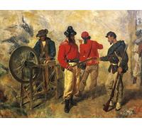 ZHAOSHAN Famoso Quadri Murale Stampe Olio Garibaldini Día antes de la batalla de Filippo Palizzi per L'arredamento del Soggiorno 60x90cm