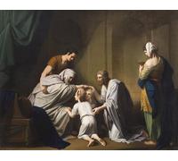 ZHAOSHAN Famoso Quadri Murale Stampe Olio Jacob bendiciendo a Efraín y Manasés por Benjamin West per L'arredamento del Soggiorno 60x90cm