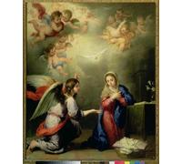 ZHAOSHAN Famoso Quadri Murale Stampe Olio La Anunciación de Bartolomé Esteban Murillo per la Decorazione Domestica dell'ufficio 60x90cm