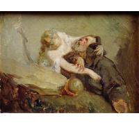 ZHAOSHAN Famoso Quadri Murale Stampe Olio La tentación de Jean Francois Millets per L'arredamento del Soggiorno 60x90cm