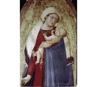 ZHAOSHAN Famoso Quadri Murale Stampe Olio la Virgen y el Niño Jesús Parte central de un políptico de Ambrogio Lorenzetti per L'arredamento del Soggiorno 60x90cm