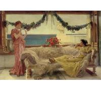 ZHAOSHAN Famoso Quadri Murale Stampe Olio Melodía en una terraza mediterránea de Lawrence Alma tadema per L'arredamento del Soggiorno 60x90cm