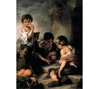 ZHAOSHAN Famoso Quadri Murale Stampe Olio Muchachos jugando a los dados de Bartolome Esteban Murillo per la Decorazione Domestica dell'ufficio 60x90cm