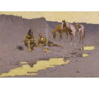 ZHAOSHAN Famoso Quadri Murale Stampe Olio un año nuevo en el cimarrón de Frederic Remington per la Decorazione Domestica dell'ufficio 60x90cm