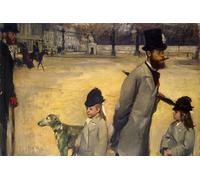 ZHAOSHAN Famoso Quadri Murale Stampe Olio Vizconde Lepic y sus hijas cruzando la plaza de la Concordia de Edgar Degas per L'arredamento del Soggiorno 60x90cm