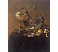 ZHAOSHAN Famoso Stampa Artistica Poster Stampa Bodegón con una copa Nautilus de Jan Davidsz De Heem per la Decorazione Domestica dell'ufficio 60x90cm