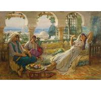ZHAOSHAN Famoso Stampa Artistica Poster Stampa en el Terracen de Frederick Arthur Bridgman per L'arredamento del Soggiorno 60x90cm