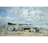 ZHAOSHAN Famoso Stampa Artistica Poster Stampa Escena de playa de Eugene Louis Boudin per la Decorazione Domestica dell'ufficio 60x90cm