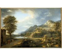 ZHAOSHAN Famoso Stampa Artistica Poster Stampa la ciudad antigua de Agrigento en Sicilia por Pierre Henri De Valenciennes per L'arredamento del Soggiorno 60x90cm