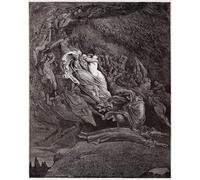ZHAOSHAN Famoso Stampa Artistica Poster Stampa La Divina Comedia de Gustave Doré per L'arredamento del Soggiorno 60x90cm