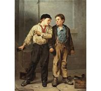 ZHAOSHAN Famoso Stampa Artistica Poster Stampa La pelea de John George Brown per la Decorazione Domestica dell'ufficio 60x90cm