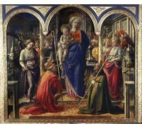 ZHAOSHAN Famoso Stampa Artistica Poster Stampa la Virgen y el Niño rodeada por Fra Filippo Lippi per L'arredamento del Soggiorno 60x90cm