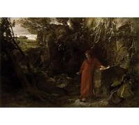 ZHAOSHAN Famoso Stampa Artistica Poster Stampa Petrarca junto a la fuente de Vaucluse de Arnold Bocklin per L'arredamento del Soggiorno 60x90cm
