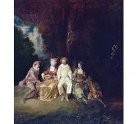 ZHAOSHAN Famoso Stampa Artistica Poster Stampa Pierrot Content Peinture por Jean Antoine Watteau per la Decorazione Domestica dell'ufficio 60x90cm