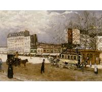 ZHAOSHAN Famoso Stampa Artistica Poster Stampa Place Blanche Boulevard Clichy de Jean Francois Raffaelli per L'arredamento del Soggiorno 60x90cm