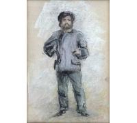 ZHAOSHAN Famoso Stampa Artistica Poster Stampa Retrato de Claude Monet de pie por Pierre Auguste Renoir per la Decorazione Domestica dell'ufficio 60x90cm