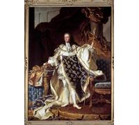 ZHAOSHAN Famoso Stampa Artistica Poster Stampa Retrato de cuerpo entero de Louis Xv en traje de Corre por Hyacinthe Rigaud per la Decorazione Domestica dell'ufficio 60x90cm
