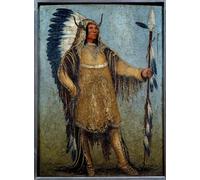 ZHAOSHAN Famoso Stampa Artistica Poster Stampa Retrato de cuerpo entero de un director de orquesta independiente con un disfraz de fiesta por George Catlin per L'arredamento del Soggiorno 60x90cm
