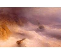 ZHAOSHAN Famoso Stampa Artistica Poster Stampa Tormenta en el cabo Aija - Ivan Konstantinovich Aivazovsky per L'arredamento del Soggiorno 60x90cm