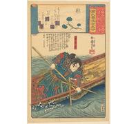 ZHAOSHAN Famoso Stampa Artistica Poster Stampa Ukiyo E Paralelos a los Capítulos Nublados del Genji por Utagawa Kuniyoshi per la Decorazione Domestica dell'ufficio 60x90cm