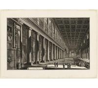 ZHAOSHAN Famoso Stampa Artistica Poster Stampa Vista interior de la Basílica de S Maria Maggiore de Battista Piranesi per la Decorazione Domestica dell'ufficio 60x90cm