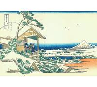 ZHAOSHAN Famoso Tela graffiti Artistiche Tela Casa de té en Koishikawa la mañana después de una por Katsushika Hokusai per la Decorazione Domestica dell'ufficio 60x90cm