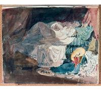 ZHAOSHAN Famoso Tela graffiti Artistiche Tela Chica y una en una cama de Mallord William Turner per L'arredamento del Soggiorno 60x90cm