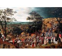 ZHAOSHAN Famoso Tela graffiti Artistiche Tela Cristo cargando la cruz de Pieter Brueghel el per L'arredamento del Soggiorno 60x90cm