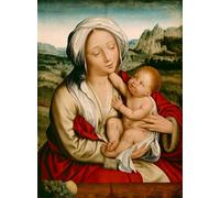 ZHAOSHAN Famoso Tela graffiti Artistiche Tela Dama y niño de Quentin Massys o Metsys per la Decorazione Domestica dell'ufficio 60x90cm
